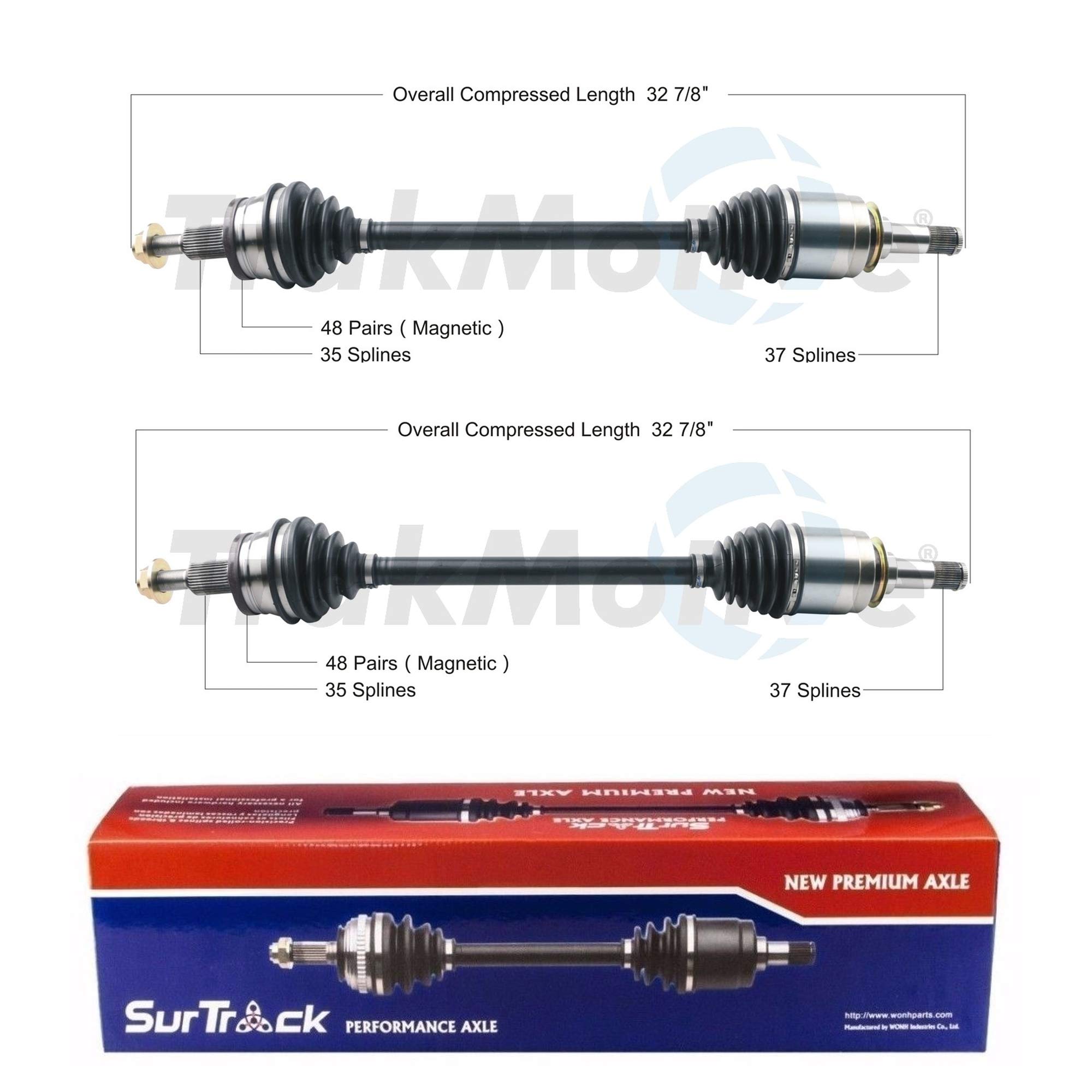 SurTrack Pair of 2 Rear CV Axle Shafts Compatible with Dodge Challenger & Charger 300 - Perfect for Smooth Drives & Performance Upgrades