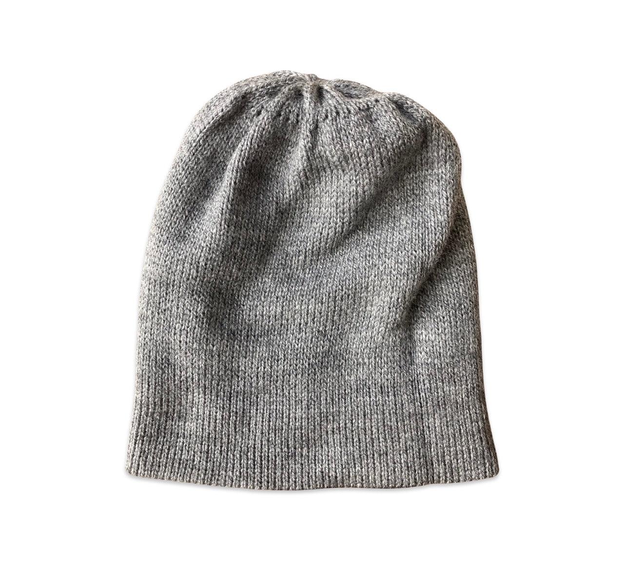 Hand Knitted Alpaca Reversible Beanie - Soft Winter Hat for Men & Women - Charcoal Grey - Cozy Cold Weather Accessory for Outdoor Activities & Travel