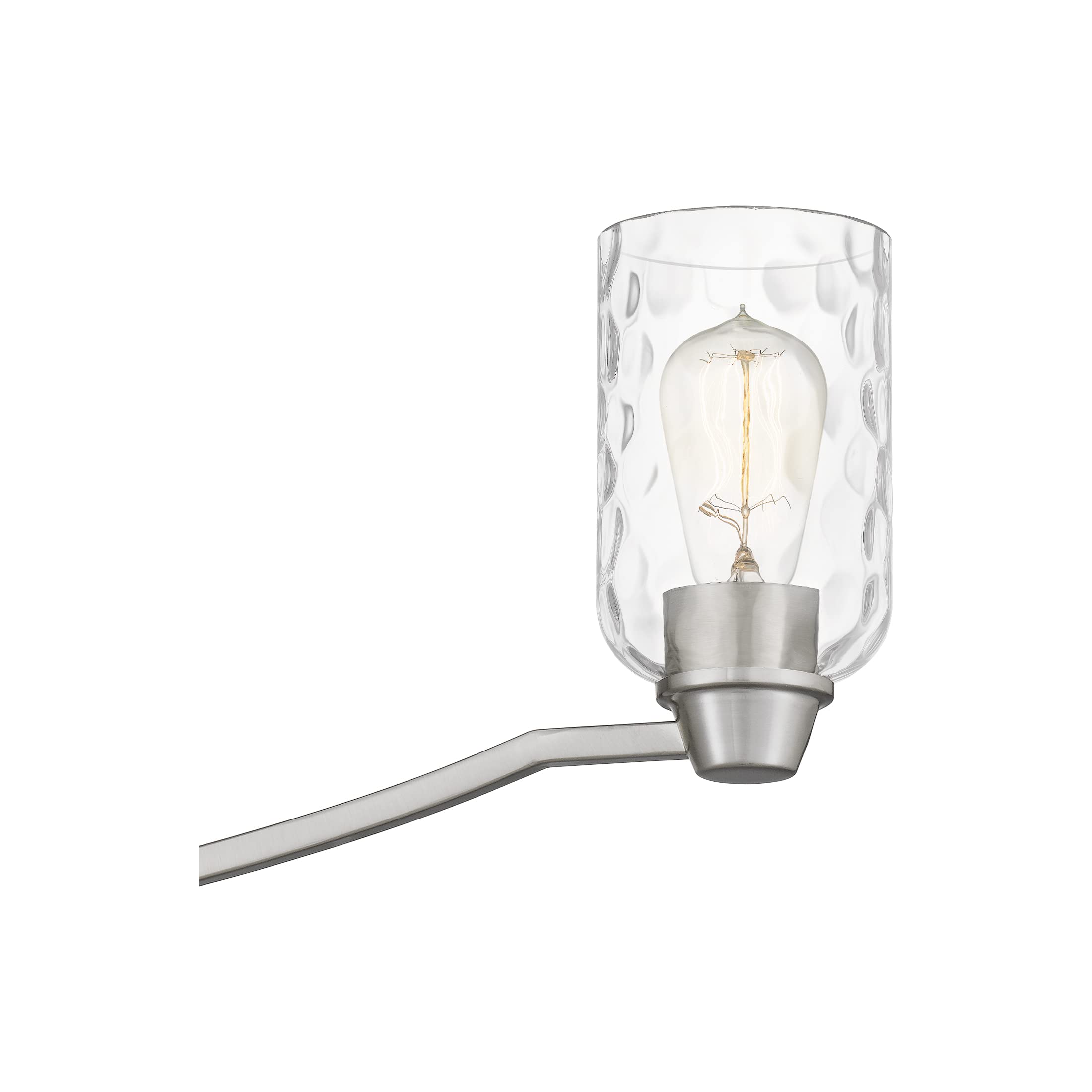Quoizel Acacia 3-Light Brushed Nickel Linear Chandelier - Modern Dining Room Lighting Fixture for Kitchen Island, Bedroom or Entryway