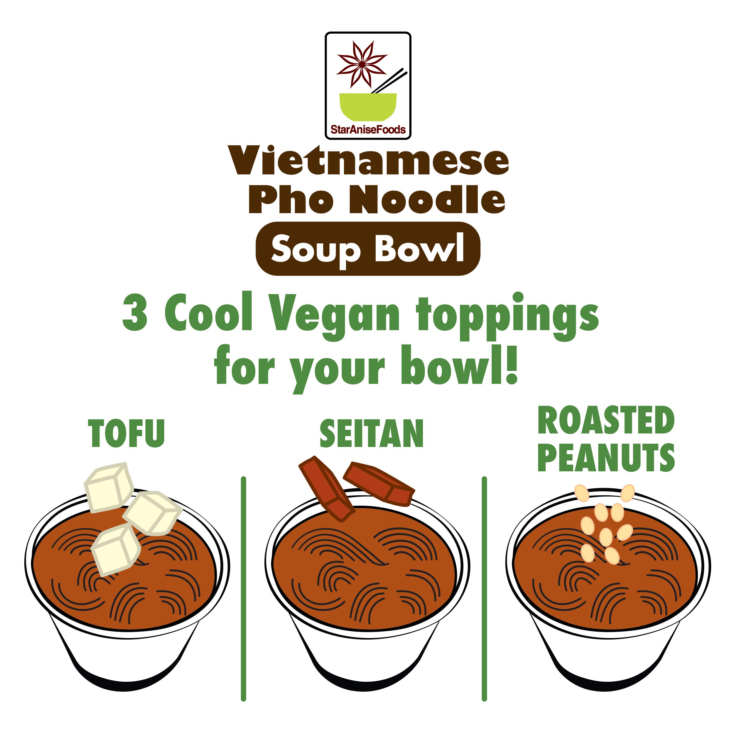 Organic Vegan Gluten-Free Instant Noodles - Authentic Vietnamese Pho Brown Rice Noodle Soup with Toasted Garlic (6 Pack) | Quick Meal, Office Lunch & Asian Food Lovers
