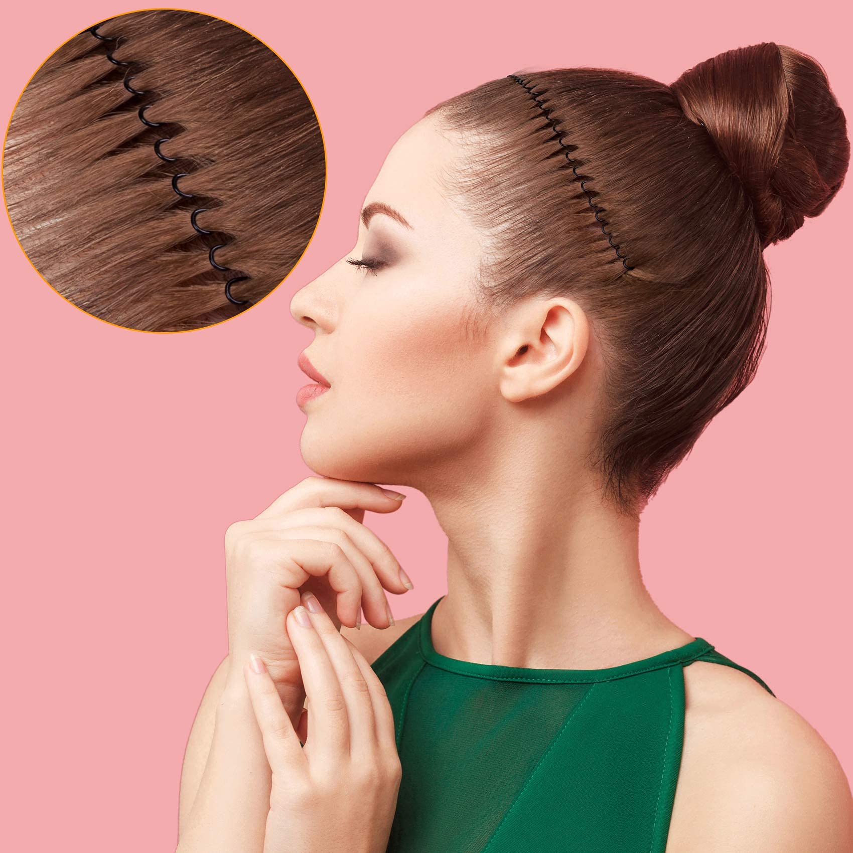 ANCIRS 12 Pack U-Shape Hair Finishing Combs - Hair Styling Accessories for Women & Girls - Perfect for Updos, Ponytails & Braids (Black)