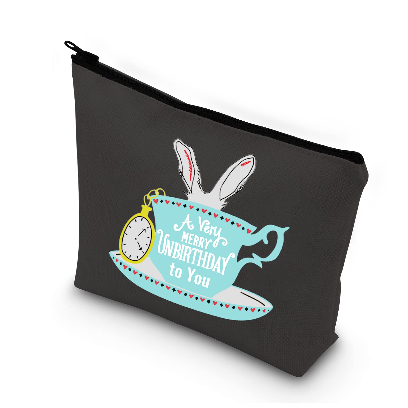 BDPWSS Alice in Wonderland Themed Makeup Bag - Waterproof Soft Polyester Travel Cosmetic Case - Perfect Gift for Friends, Sisters & Women - Great for Travel, Daily Use & Birthday Presents