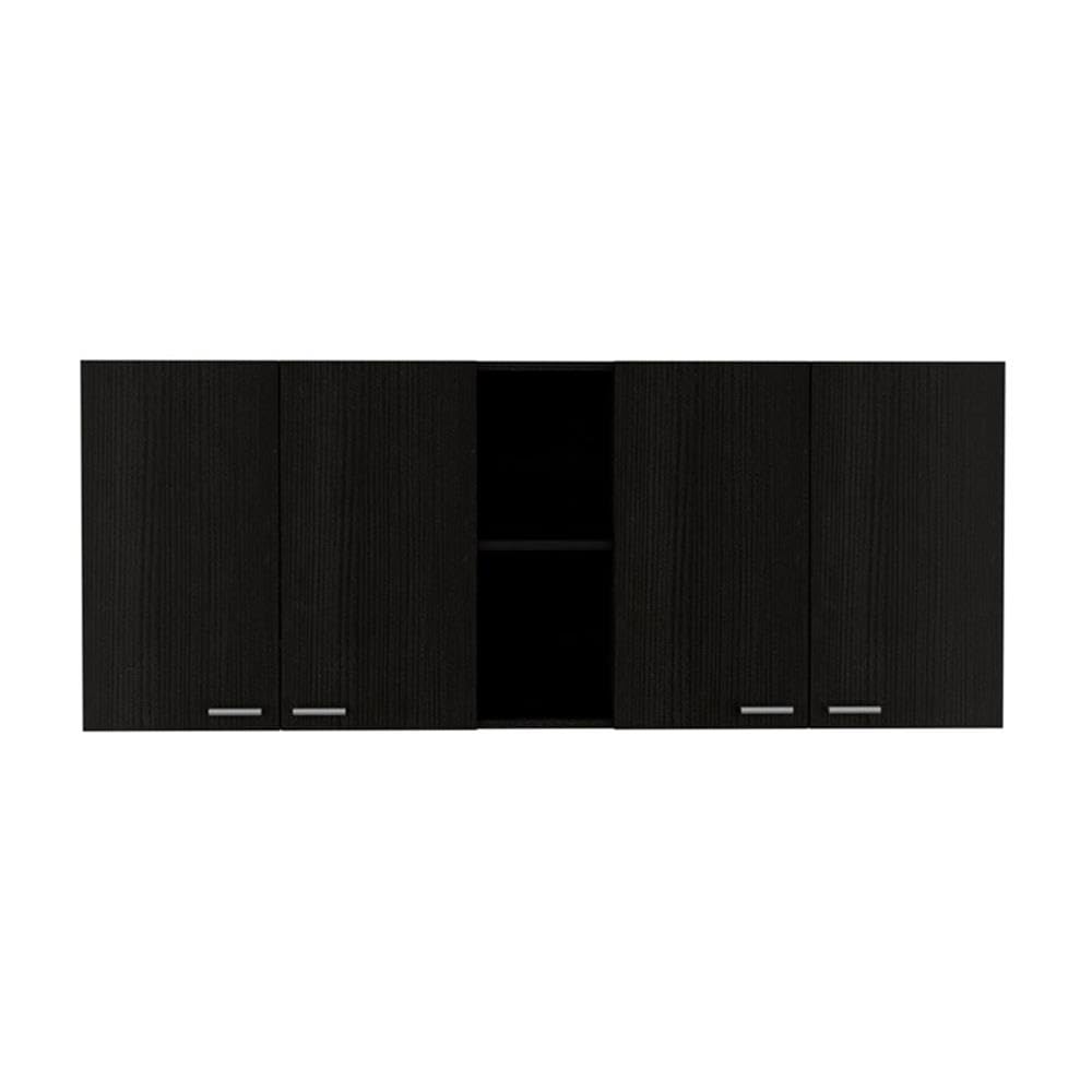 Luther 2-Piece Kitchen Set - Wall Cabinet & Utility Sink Cabinet in Black/White | Perfect for Small Kitchens, Laundry Rooms & Bathroom Storage