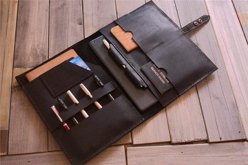 Premium Custom Leather Laptop Case Sleeve - Handmade Genuine Leather Protective Cover for MacBook Pro/Air & Windows Laptops 13-15.6