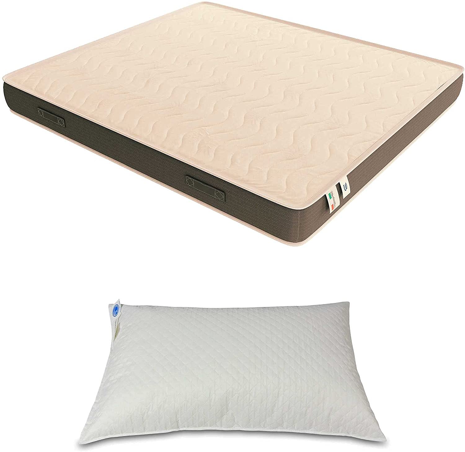 Baldiflex Waterfoam Single Power Mattress with Aloe Vera Cover, 3D Massage Band, Ergonomic, Breathable, Anti-Dust Mite - 70x190cm + Free Pillow - Perfect for Small Spaces, Guest Rooms & Dormitories