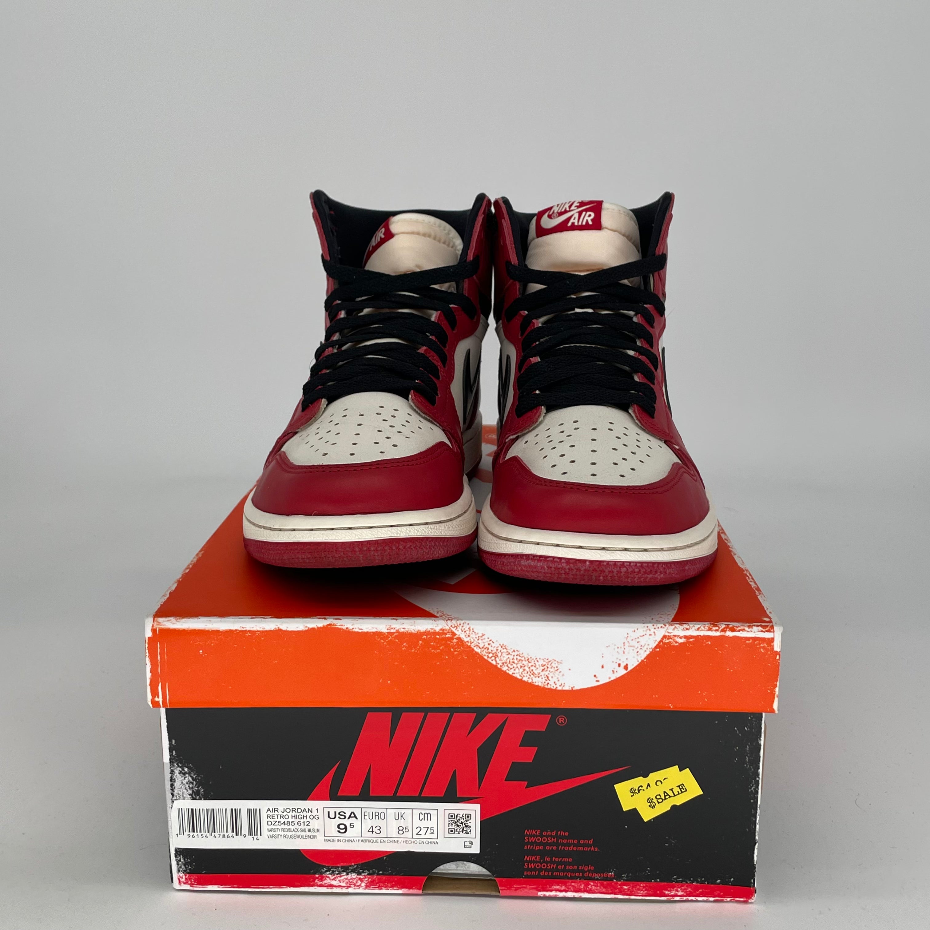 Air Jordan 1 Chicago Lost & Found Sneakers - Men's Size 9.5/Women's 11 (DZ5485-612) - Retro Basketball Shoes for Streetwear & Casual Outfits