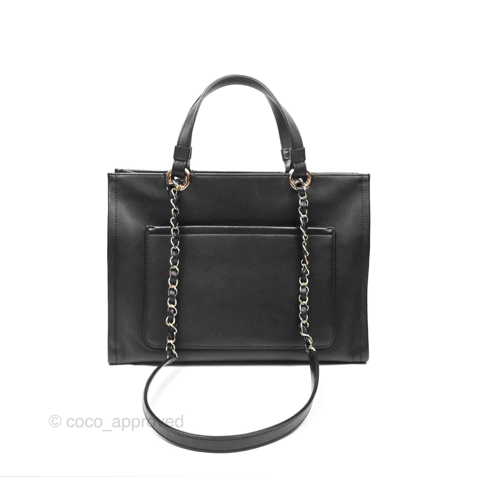 Chanel CC Zipped Shopping Tote Bag in Calfskin Leather with Gold Hardware - Luxury Handbag for Women, Perfect for Work, Travel & Everyday Use