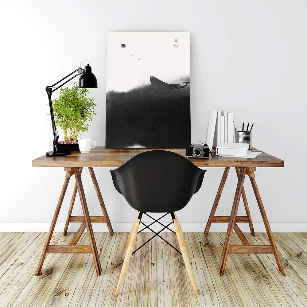 Wall26 Canvas Wall Art Ink and Wash Painting - 12x18 Inches Framed Prints for Bedroom, Living Room, Office, and Home Decor