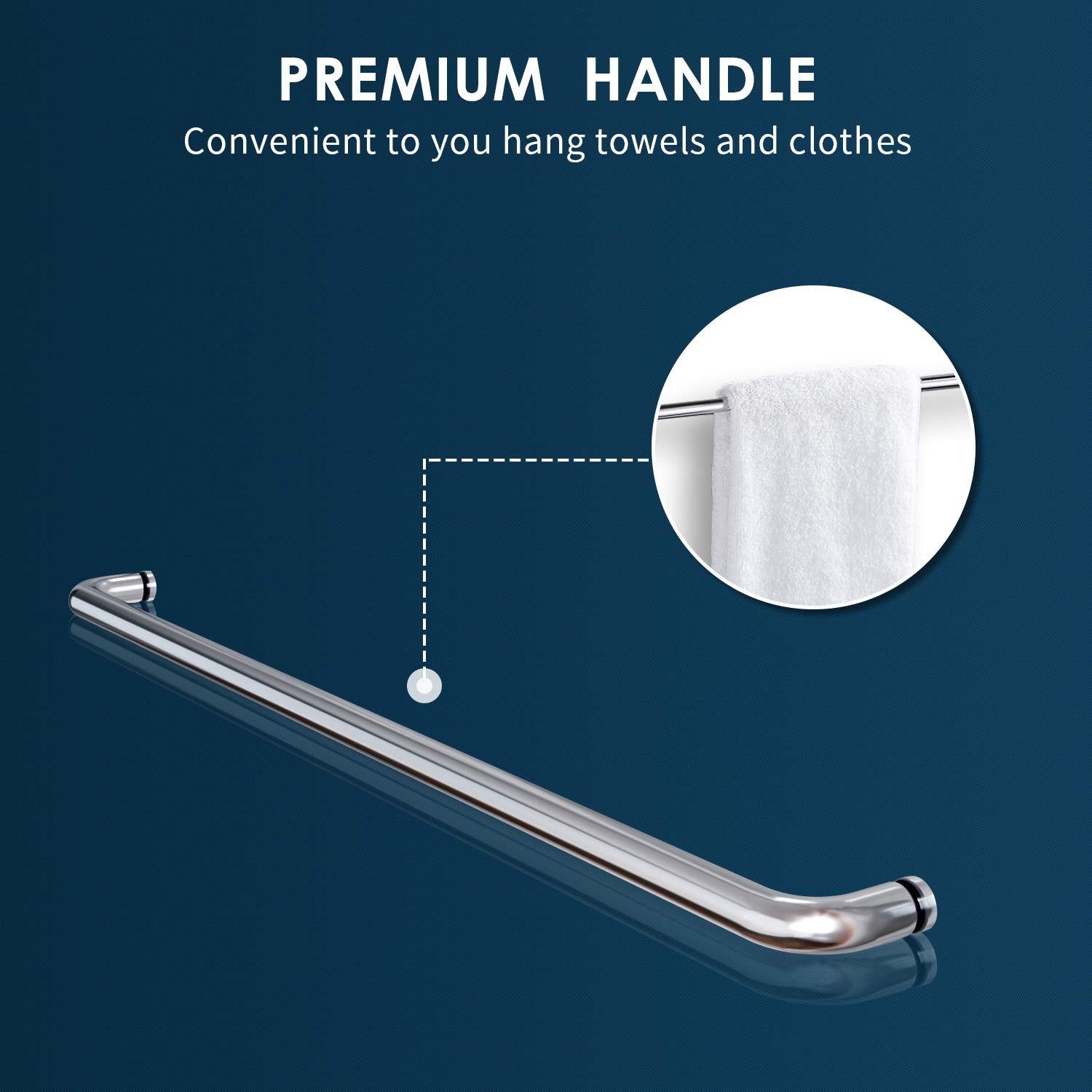 Frameless Hinged Shower Door for Bathtub - 5/16