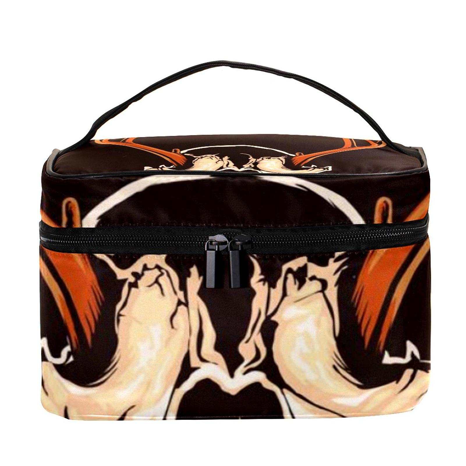 Vintage Skull Cosmetic Bag for Women - Travel Makeup Organizer with Zipper, Perfect for Girls' Toiletry & Gifts