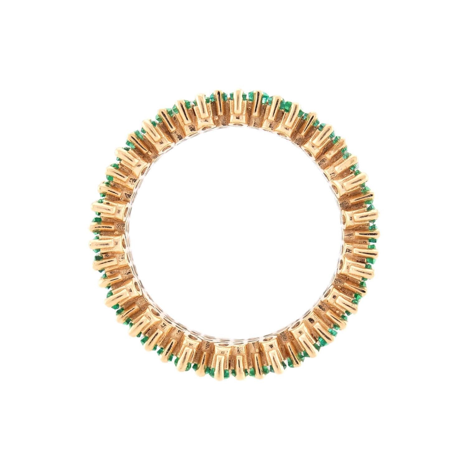 SUZANNE KALAN 18k Gold Emerald Band Ring for Women - Luxury Wedding, Engagement & Anniversary Jewelry Gift - Perfect for Special Occasions & Everyday Elegance
