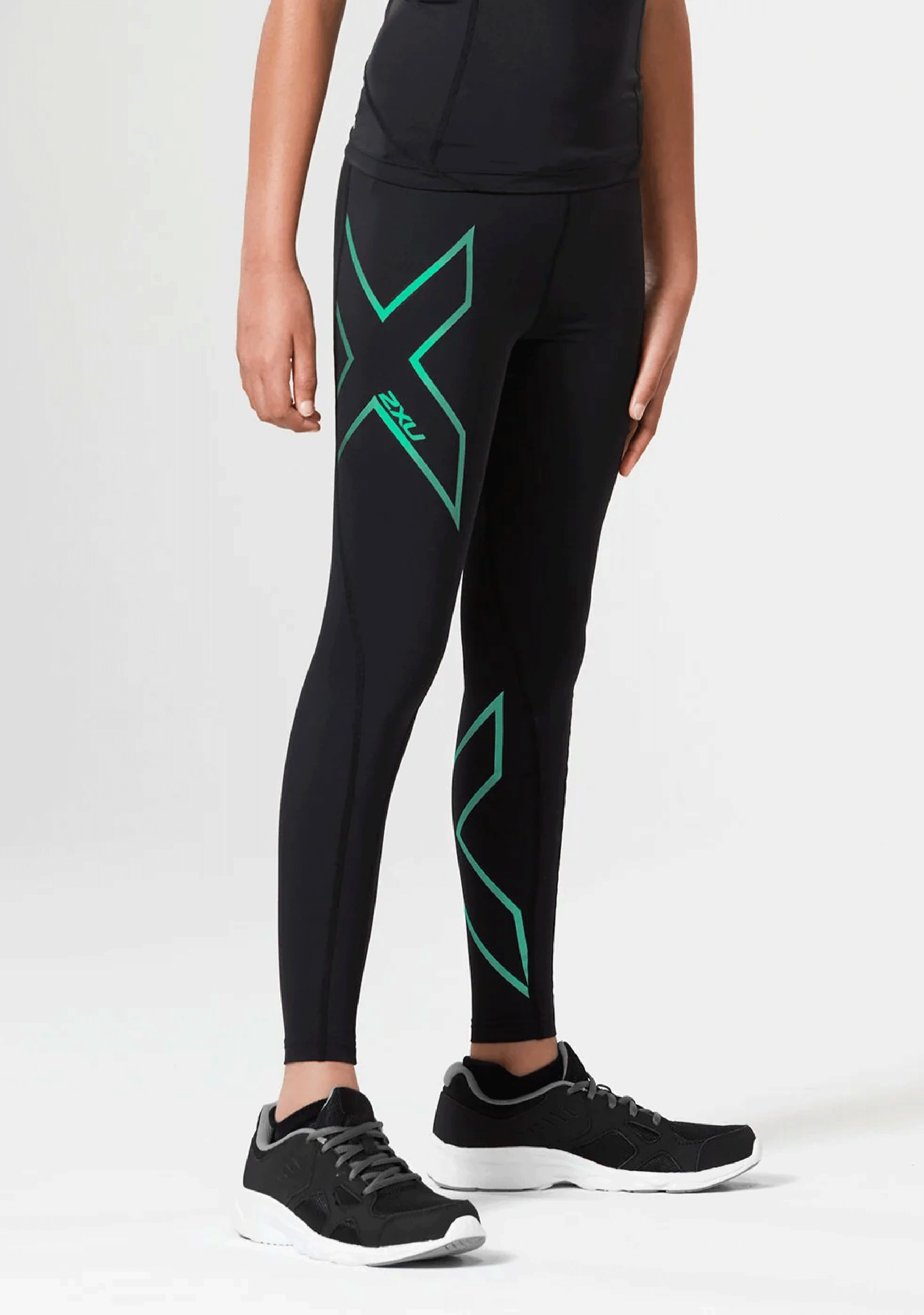 2XU Junior Core Girls Compression Tight - High Performance Workout Leggings for Running, Yoga & Training - Moisture Wicking & Breathable Activewear for Teen Girls