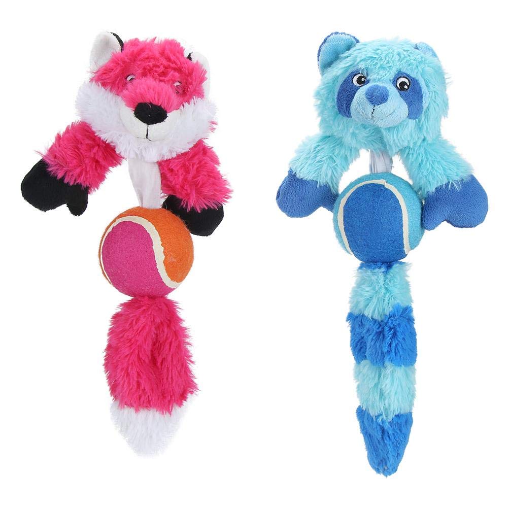 2 Pack Squeaky Dog Toys - Soft Plush Chew Toys for Small & Medium Dogs, Puppy Teething Toys with Animal Shapes for Dental Cleaning | Perfect for Playtime, Training & Interactive Fun