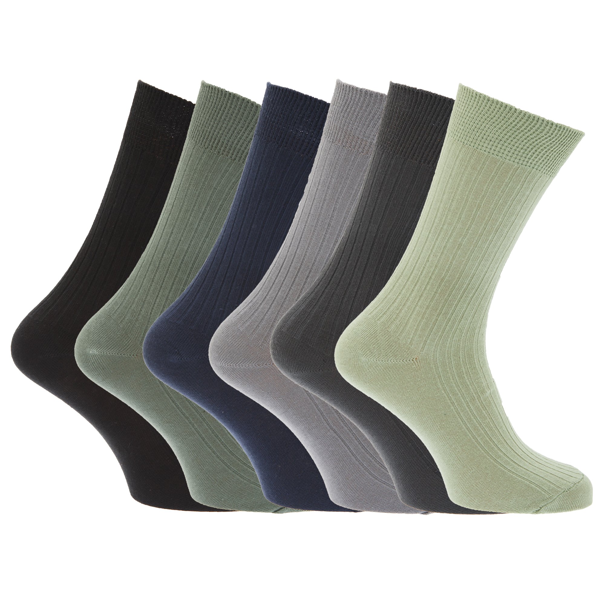 Men's 100% Cotton Ribbed Classic Ankle Socks - 6 Pack (UK 6-11/EU 39-45) - Black - Comfortable Everyday Wear for Work, Sports & Casual Outfits