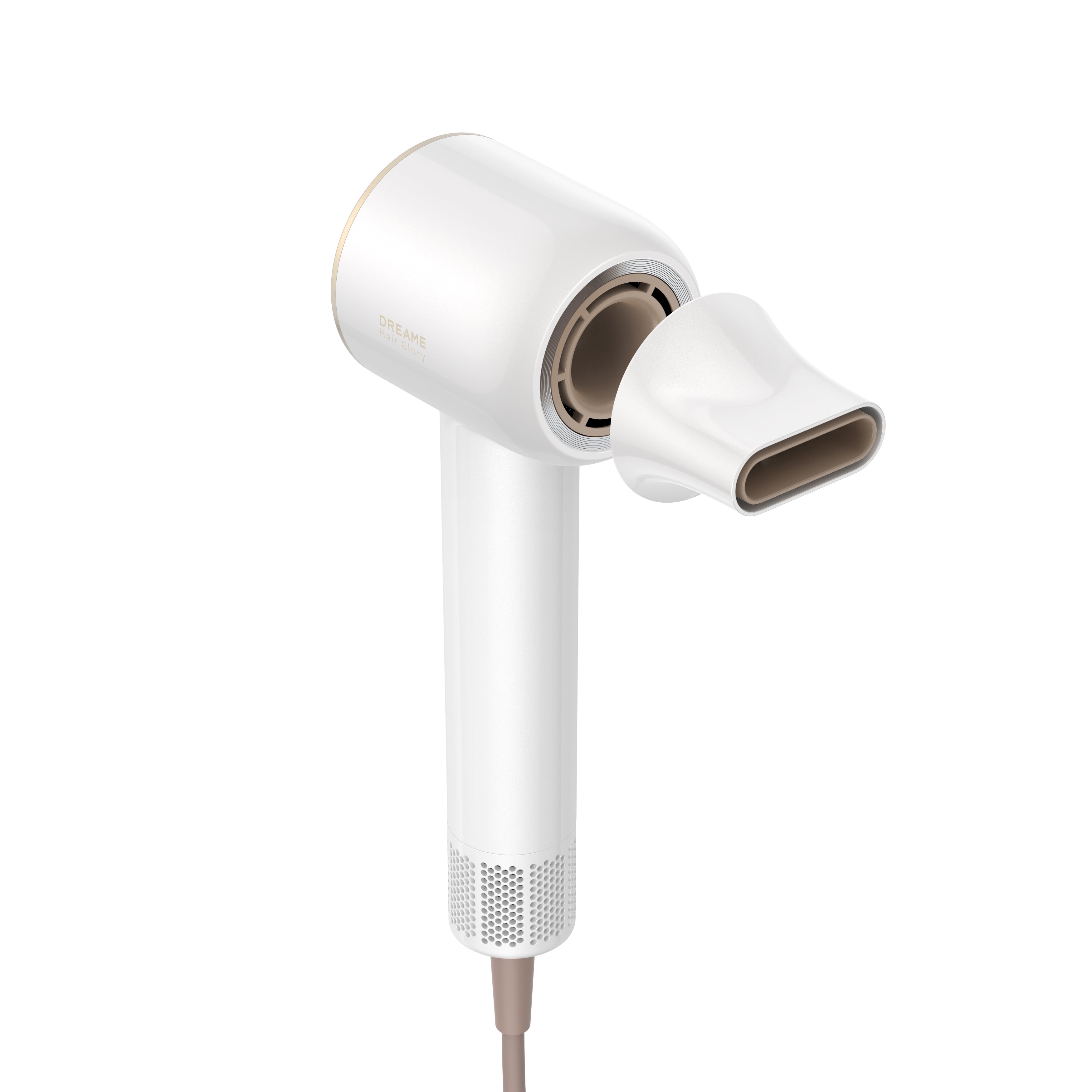 Dreame Glory Professional Hair Dryer - 1800W Fast Drying, Ionic Technology for Frizz-Free Shine, Lightweight & Quiet (White) - Perfect for Home, Salon & Travel Use