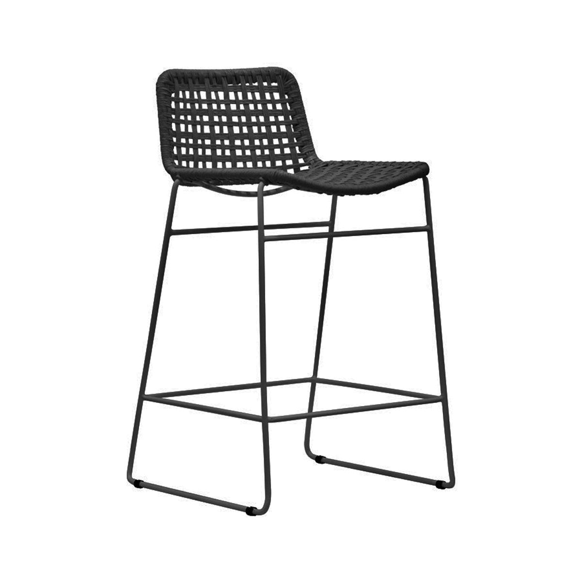 Bella Loom Bar Stool - Modern Woven Counter Height Stool with Metal Base for Kitchen Island, Breakfast Nook & Home Bar - Comfortable & Stylish Seating Solution