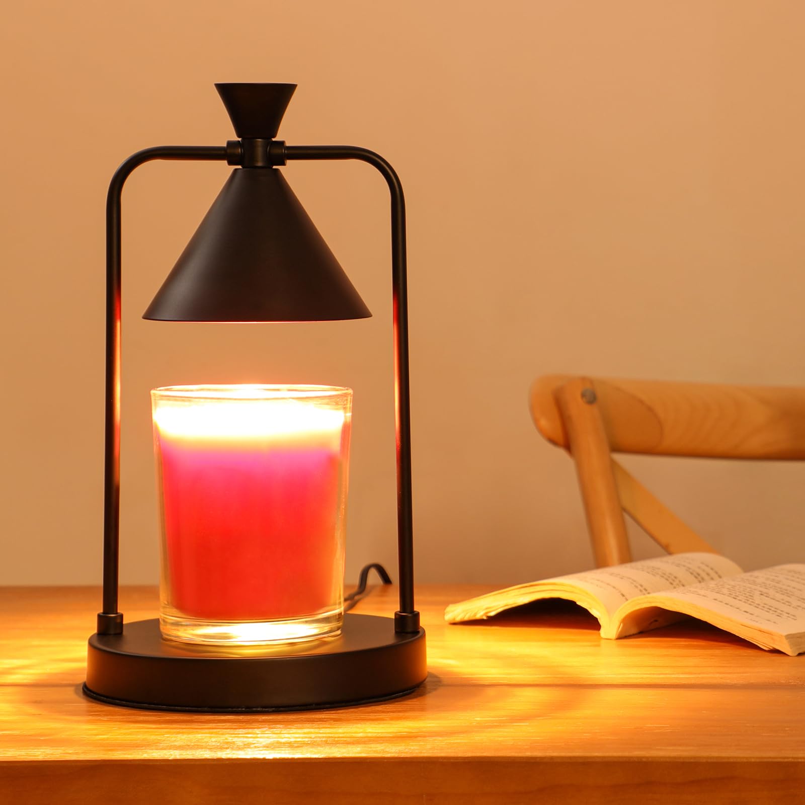 Candle Warmer Lamp with Timer & Dimmer - Electric Wax Melter for Home Decor, Aromatherapy, and Relaxation - Includes 2 Bulbs for Cozy Ambiance in Living Room, Bedroom, or Office