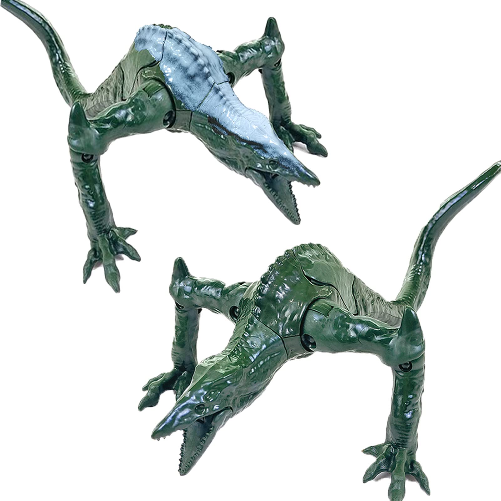 Soft Glue Monster Toys with Movable Joints - Prehistoric Dinosaur Action Figures for Kids (2Pcs, Life Green & Grey) | Cool Burst Monster Gifts for Birthday & Pretend Play | STEM Learning Toys for Boys & Girls