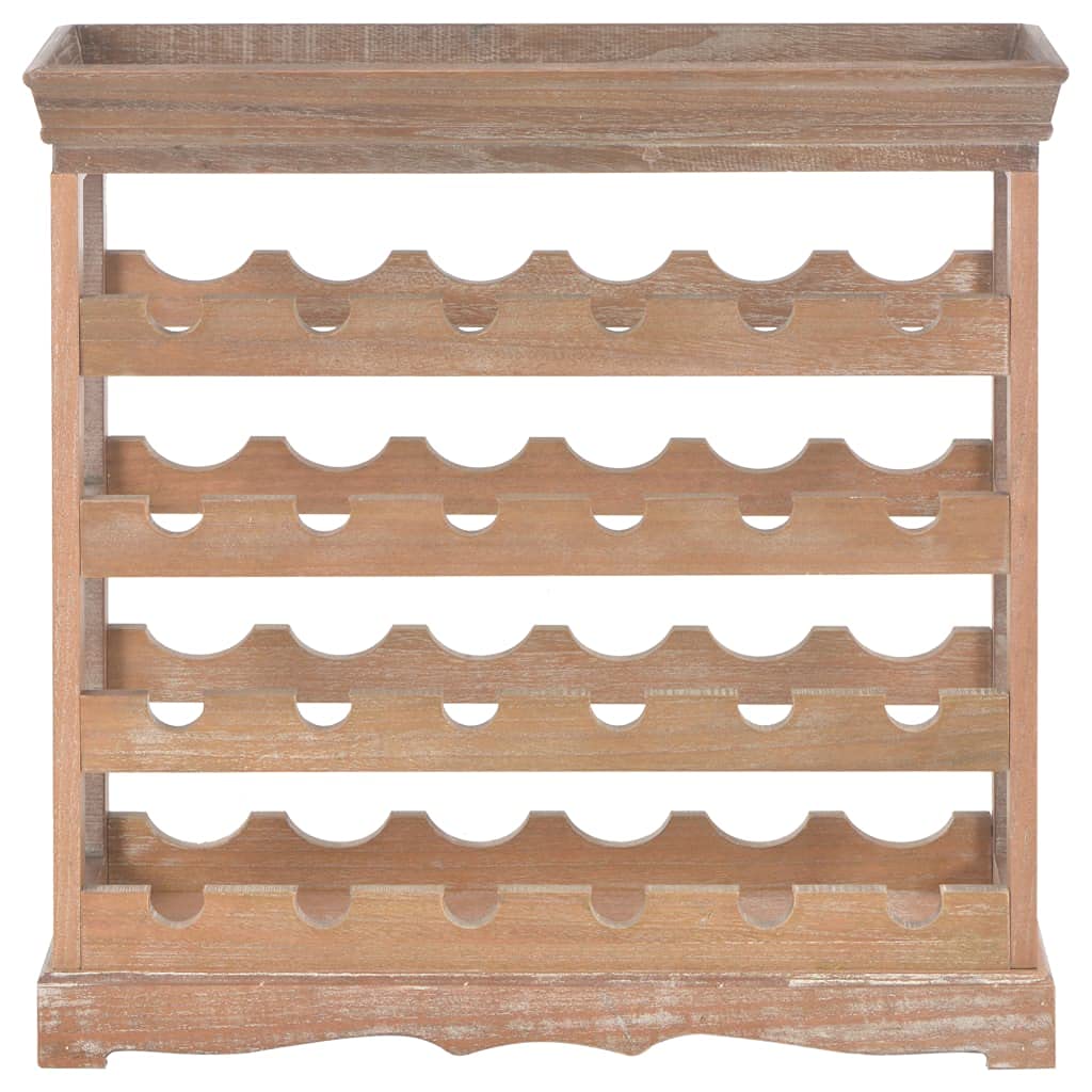 Modern Freestanding Floor Wine Rack - Large Capacity 12 Bottle Storage, Brown MDF Wine Cabinet 27.6