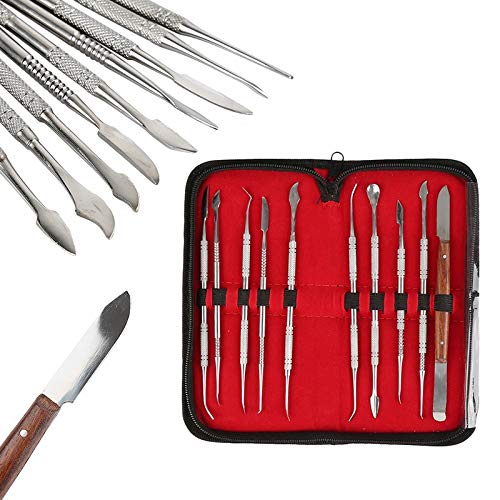 10Pcs Stainless Steel Wax Spatula Set - Double Sided Clay Sculpting & Wax Carving Tools with Storage Case - Perfect for DIY Crafts, Candle Making, and Pottery Projects