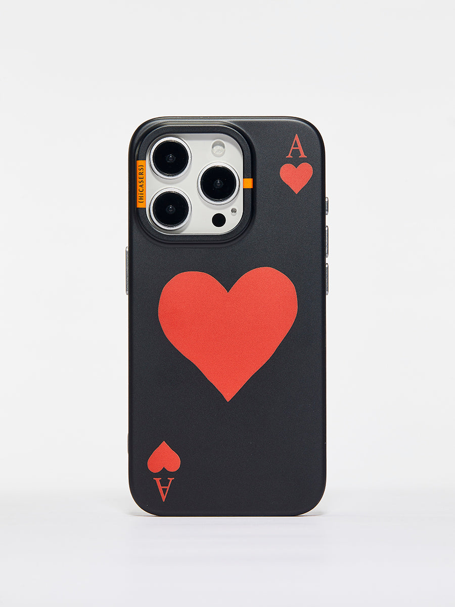 Ace of Hearts Poker Case Black - Premium Playing Card Holder for Casino Nights & Poker Parties - Perfect for Home Games, Travel, and Professional Tournaments