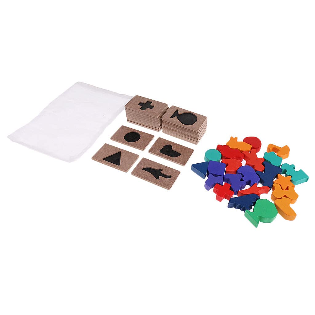 Gazechimp Wooden Matching Puzzle Blocks - Educational Learning Toys for Toddlers & Kids - STEM Montessori Games for Preschool Classroom & Home Play