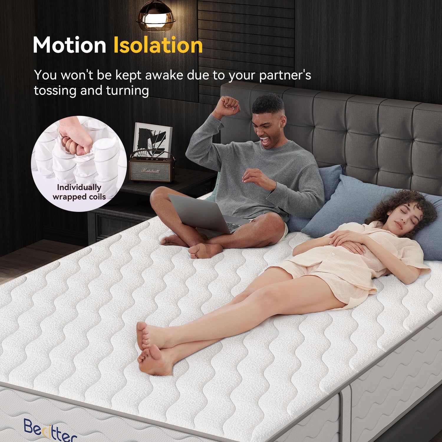 14 Inch California King Hybrid Mattress - 7-Zone Cooling Gel Memory Foam with Green Tea & Charcoal, Pocketed Coil Springs for Motion Isolation & Pressure Relief, CertiPUR-US Certified | Perfect for Hot Sleepers & Couples, Bedroom Comfort Upgrade