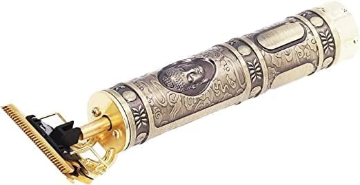 Professional Golden Trimmer Buddha Style Hair Clipper - Adjustable Blade Men's Hair Trimmer & Shaver - Retro Oil Head Close Cut Precision Machine for Home & Salon Use