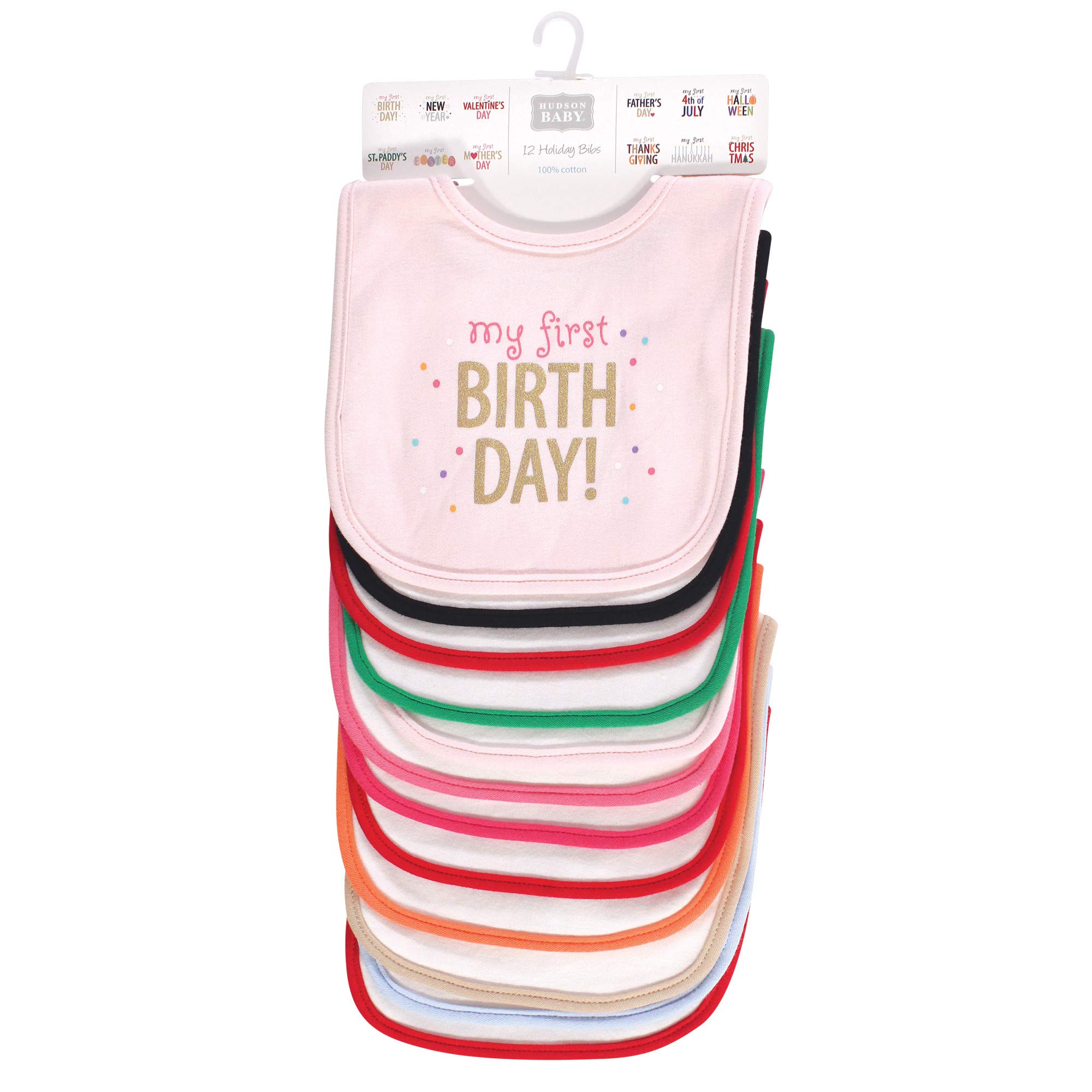 Hudson Baby Unisex Cotton Bibs for Infants & Toddlers - Soft Absorbent Drool Bibs for Feeding, Teething, and Everyday Use