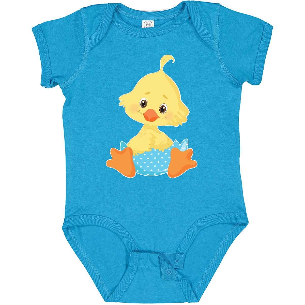 Inktastic Cute Easter Chick in Blue Easter Egg Baby Bodysuit - Soft Cotton Onesie for Infants & Toddlers - Perfect for Easter Celebrations, Photo Shoots & Family Gatherings