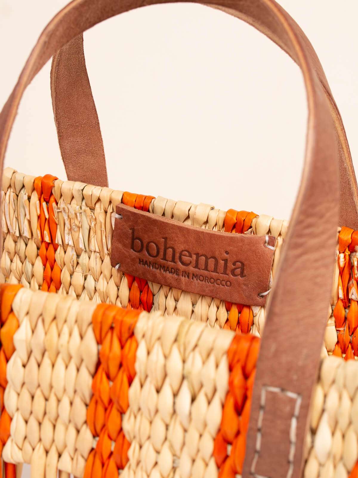 Handwoven Orange Stripe Decorative Reed Basket - Natural Fiber Storage for Home, Office, or Gift Giving - Perfect for Organizing Blankets, Toys, and Magazines