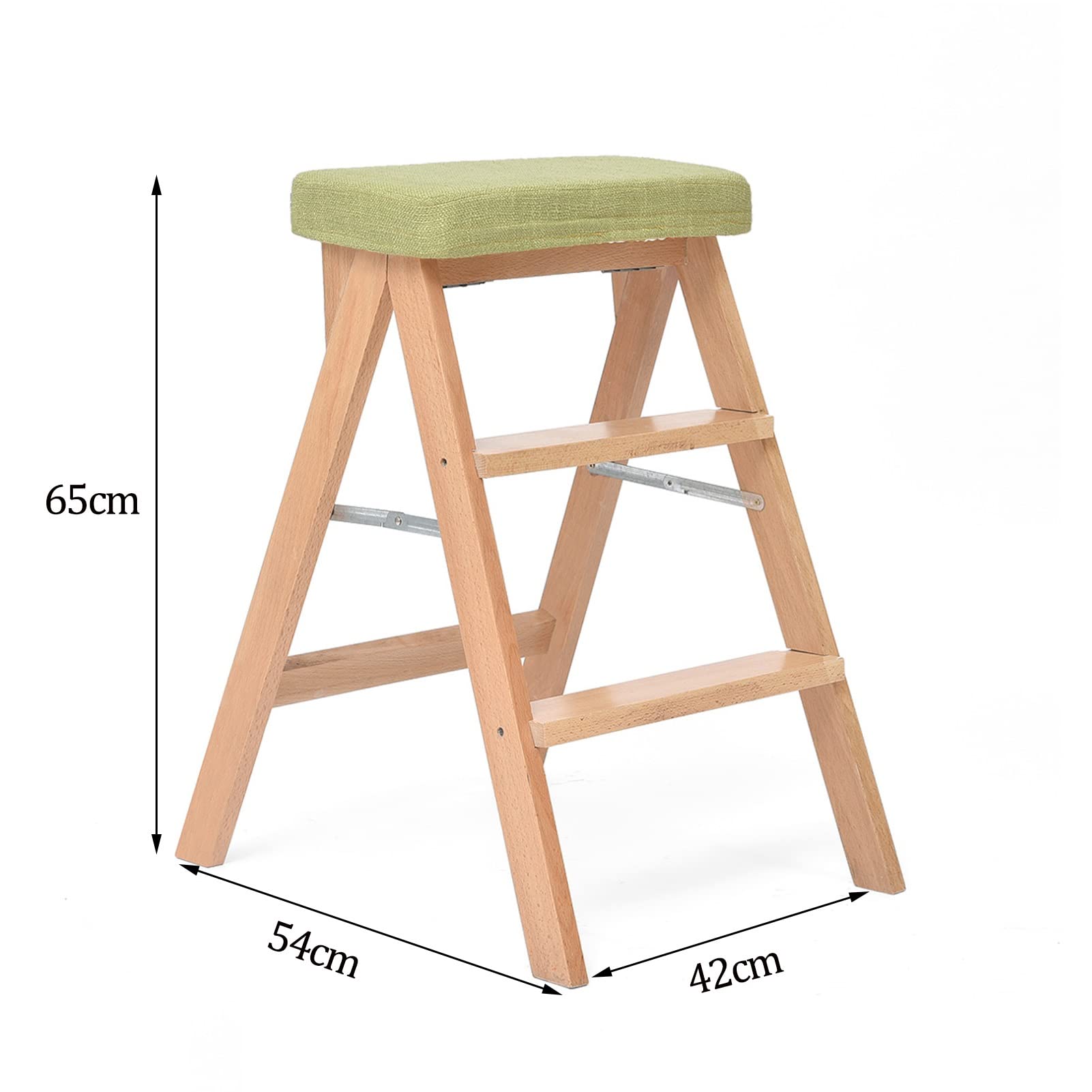 3-Step Solid Wood Step Stool for Kitchen, Bathroom, Indoor & Outdoor Use - Multifunctional Flower Stand, Ladder Stool for Home Decor, Gardening, and Storage