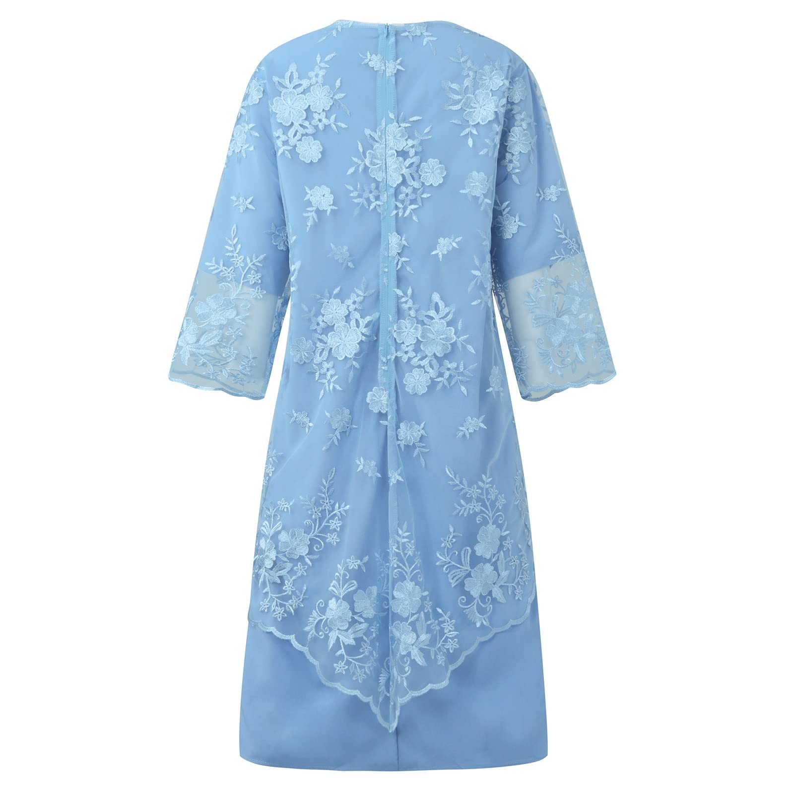 Elegant Two Piece Midi Dress for Women - Summer Formal Short Sleeve Bodycon Dress, Plus Size Knee Length, Sexy & Comfortable for Office, Party & Date Night