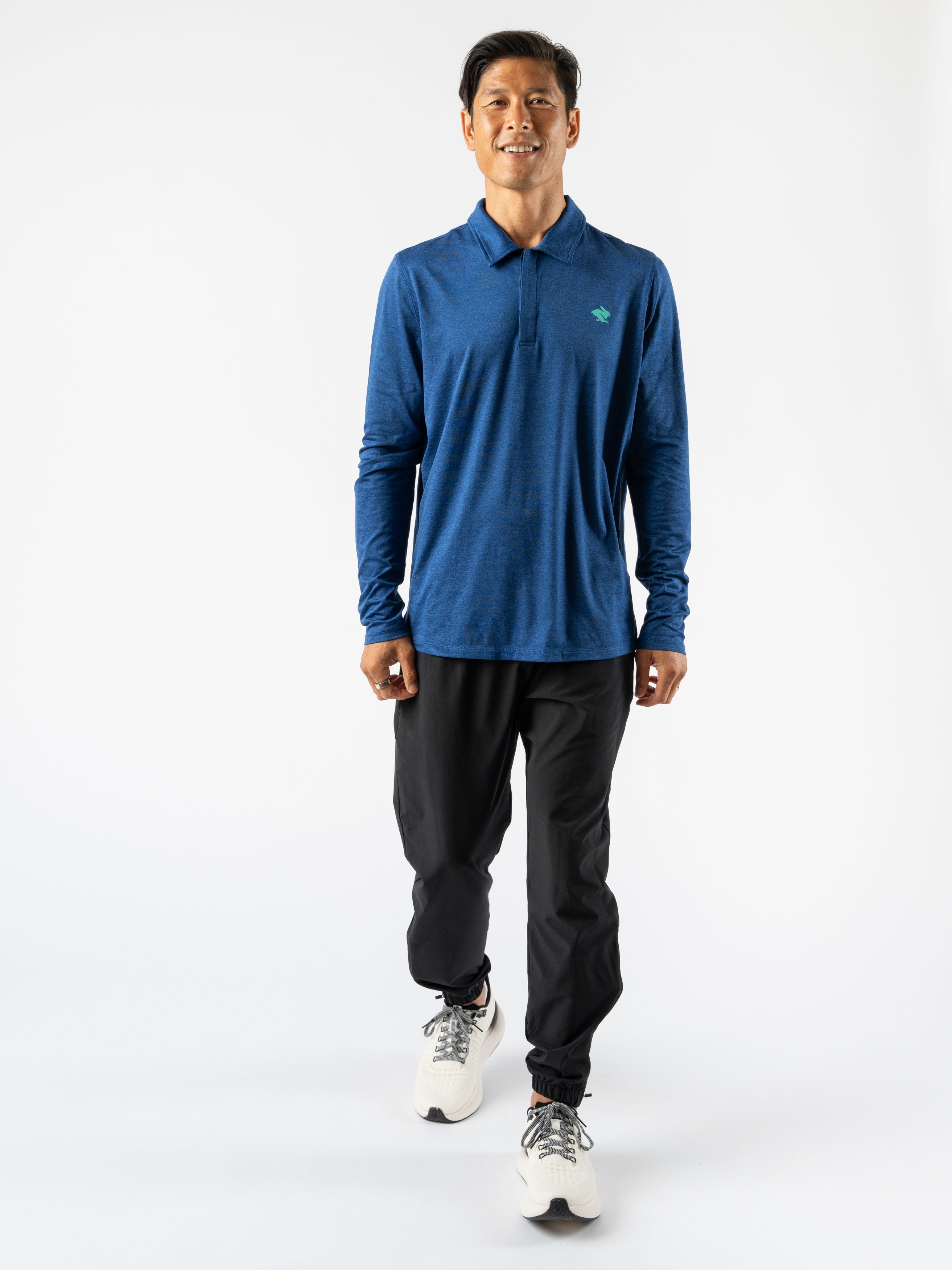Men's Easy Polo Long Sleeve Shirt - Comfortable Casual Wear for Work, Golf & Everyday Outfits