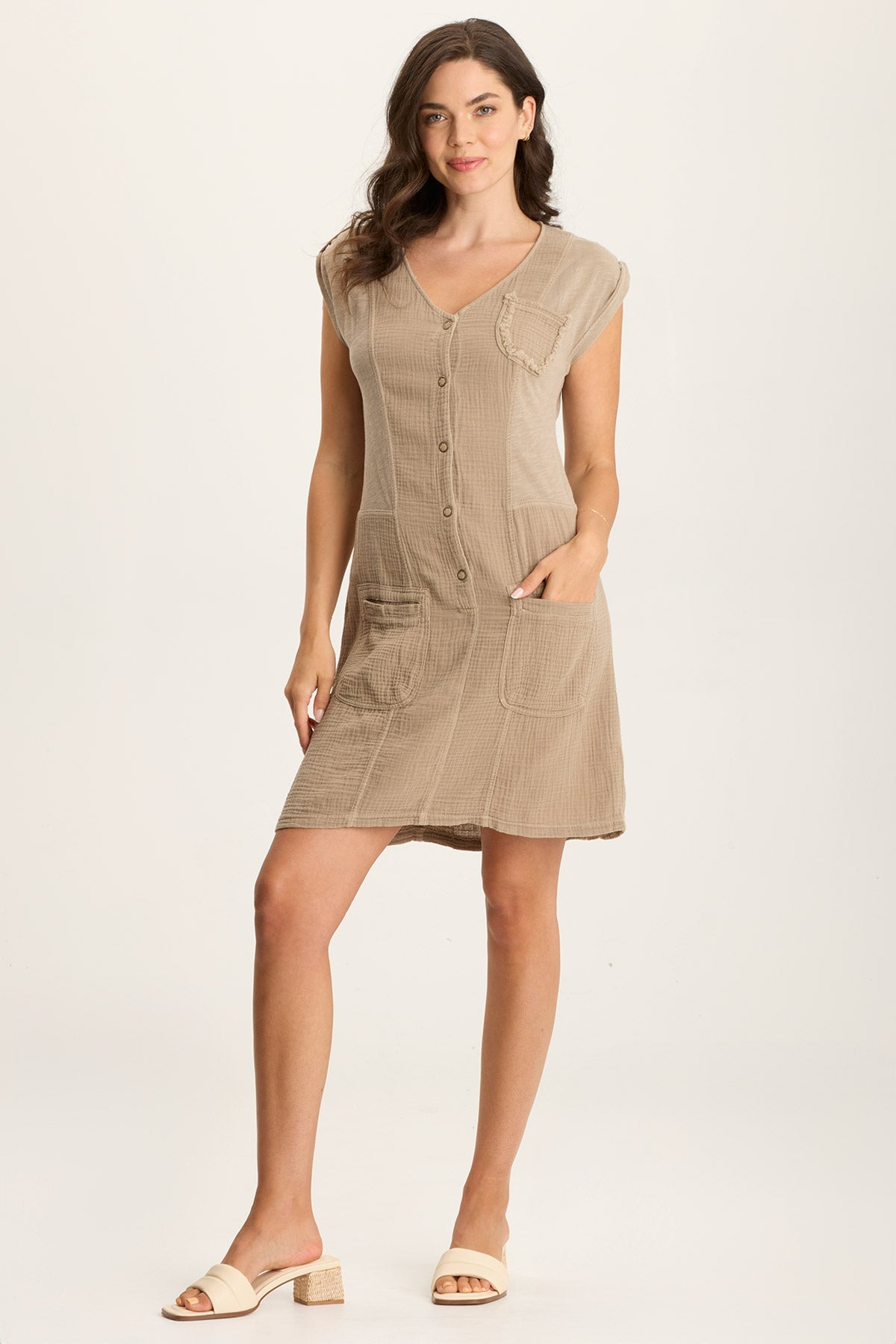 Crevin Lounge Dress in Soft Plush Double Gauze - Comfortable & Stylish for Home, Travel, and Relaxation
