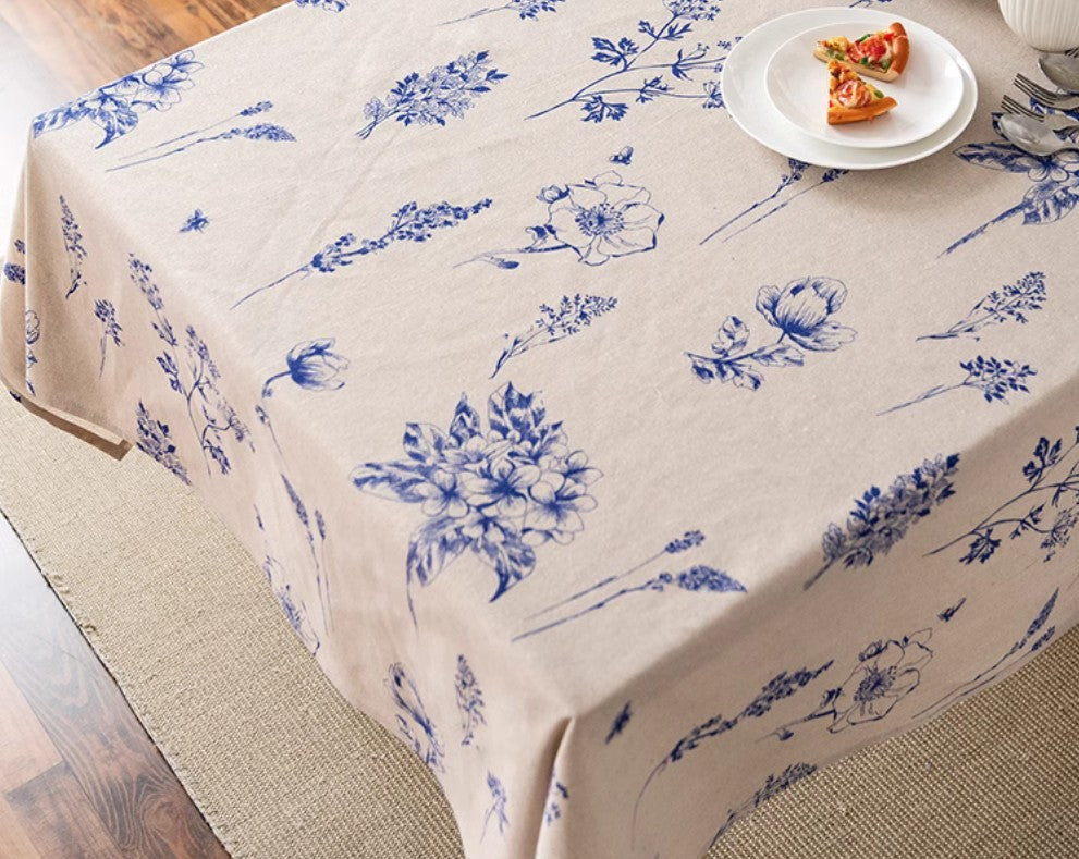 Premium Cotton Rectangular Tablecloth for Dining Room - Farmhouse & Wedding Decor, Washable Kitchen Table Cover for Oval & Square Tables - Perfect for Parties, Holidays & Everyday Use