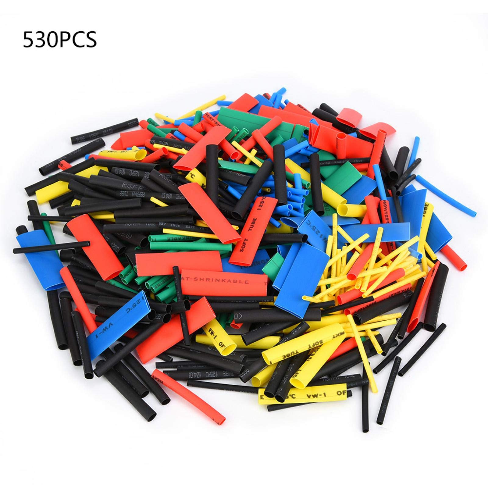 EVTSCAN 530pcs Heat Shrink Tubing Kit - Polyolefin Insulated Shrinkable Sleeves for Wire & Cable Protection (Assorted Sizes 2:1 Ratio) - Perfect for Electrical Repairs, DIY Projects, and Automotive Wiring