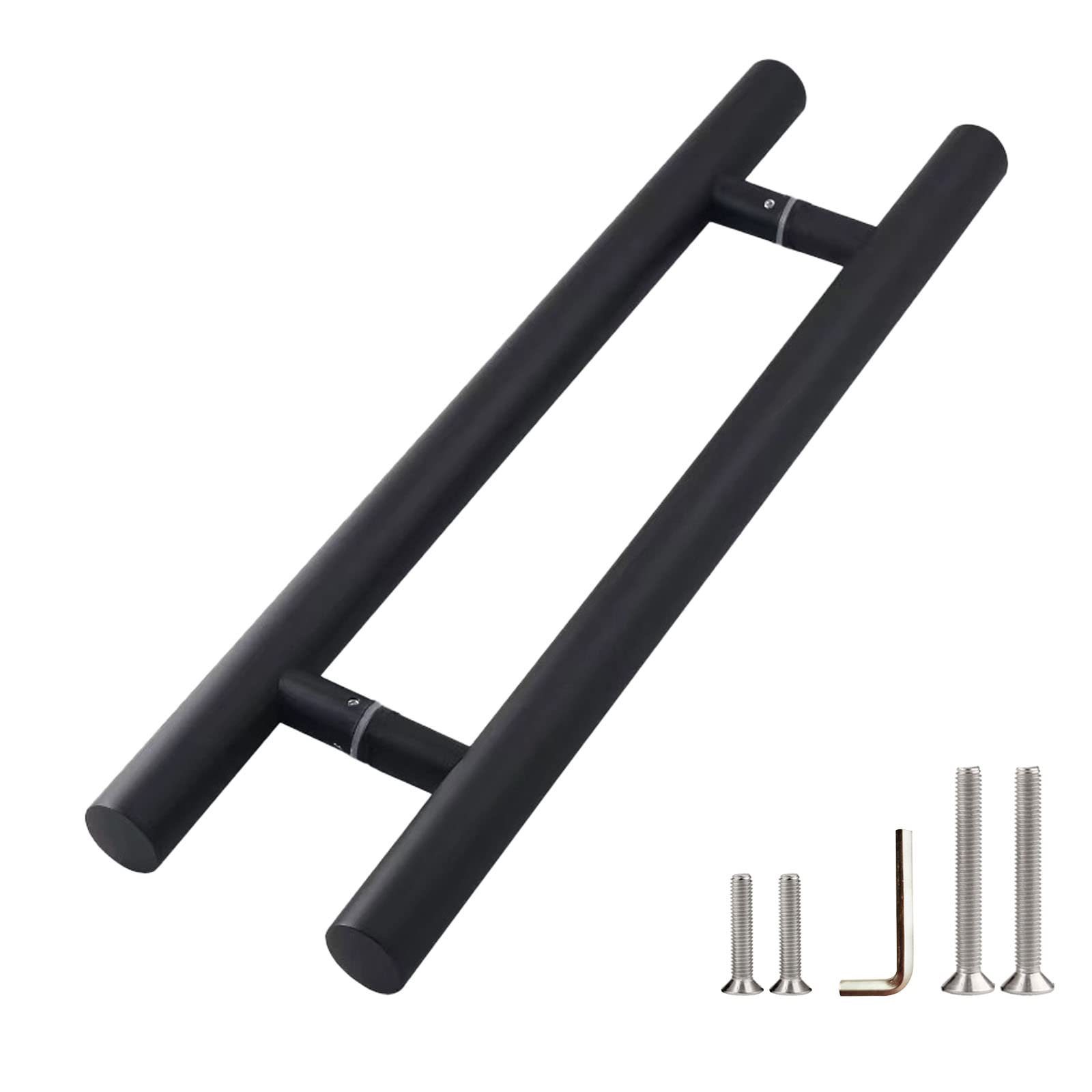 36 Inch Black SUS304 Stainless Steel H-Shaped Push Pull Door Handle - Heavy Duty Sliding Barn & Commercial Glass Shower Door Handle - Perfect for Rustic Homes, Modern Offices & Spa Bathrooms