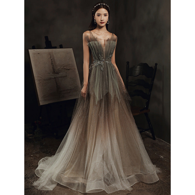 Sparkly Gradient Tulle Prom Dress - Long Evening Gown for Birthday Party, Homecoming, Quinceañera & Formal Events | Elegant A-Line Design with Sequins