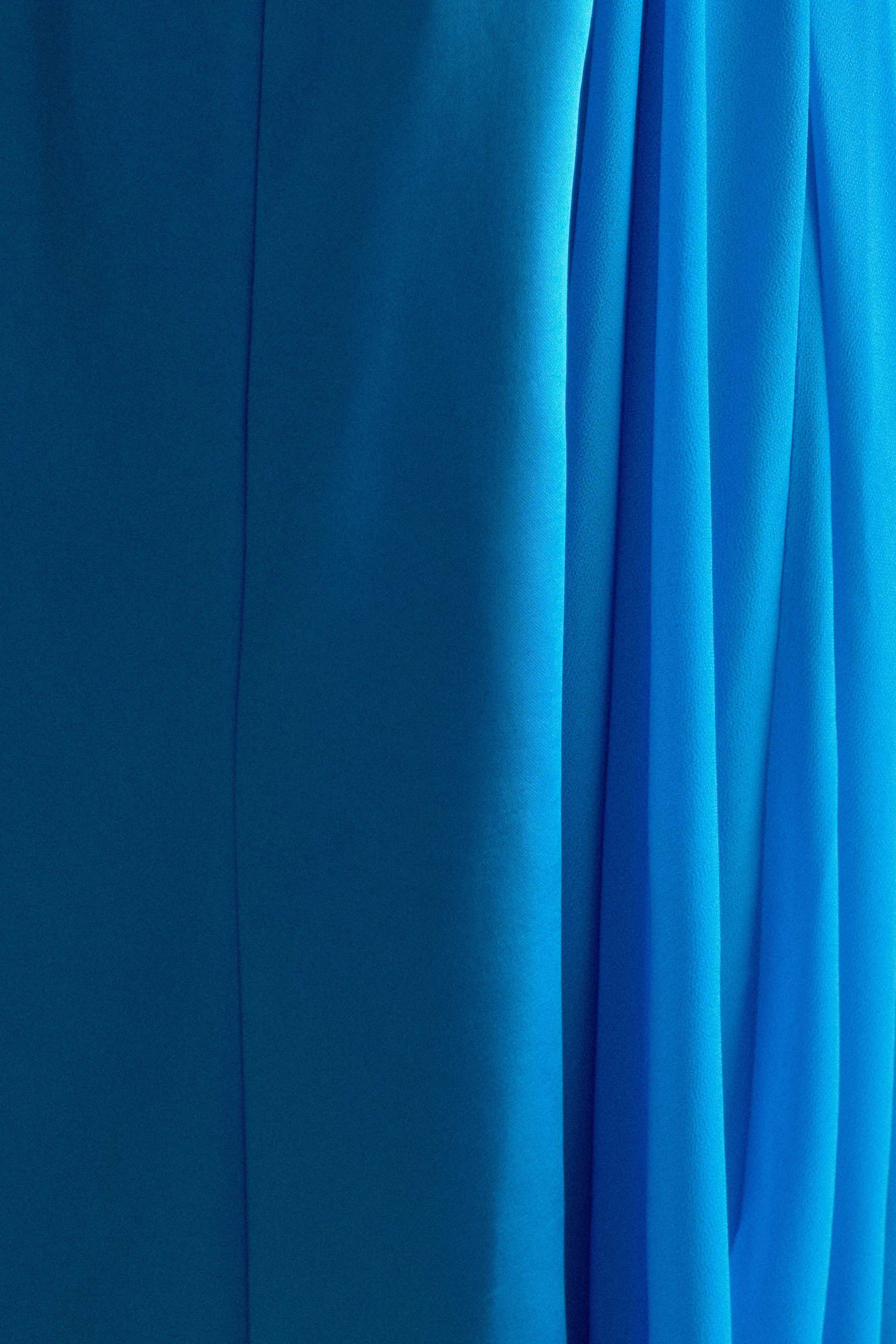 Rosella Satin Strapless Maxi Dress in Cyan Blue - Elegant Formal Gown for Weddings, Prom & Evening Events