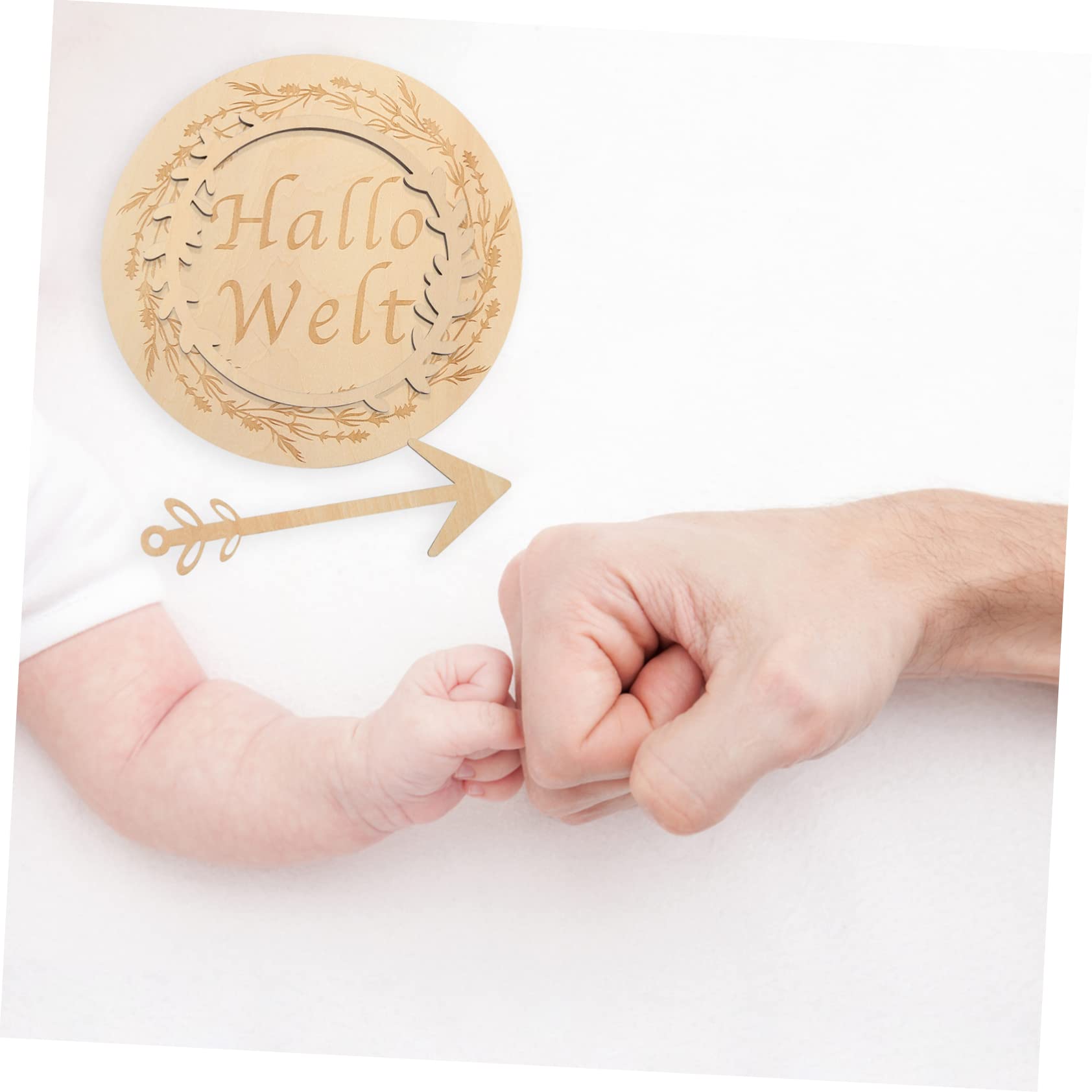 Jojofuny 4 Sets Baby Milestone Cards - Newborn Wooden Disc Monthly Photo Props with Engraved Dates - Personalized Wood Birth Announcement Cards for 1st Year Memories | Perfect for Baby Showers, Monthly Photos & First Birthday Decorations