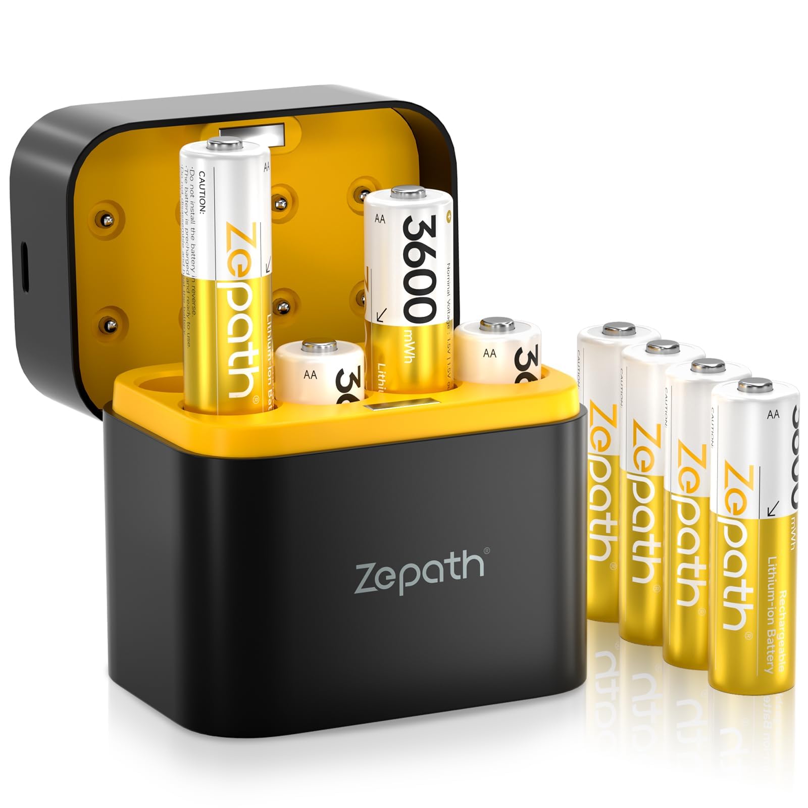 Rechargeable AA Lithium Batteries 8 Pack with Fast Charger - 3600mWh High Capacity 1.5V Long Lasting AA Lithium-ion Batteries - 2000+ Cycle Life - Perfect for Digital Cameras, Game Controllers & Smart Home Devices