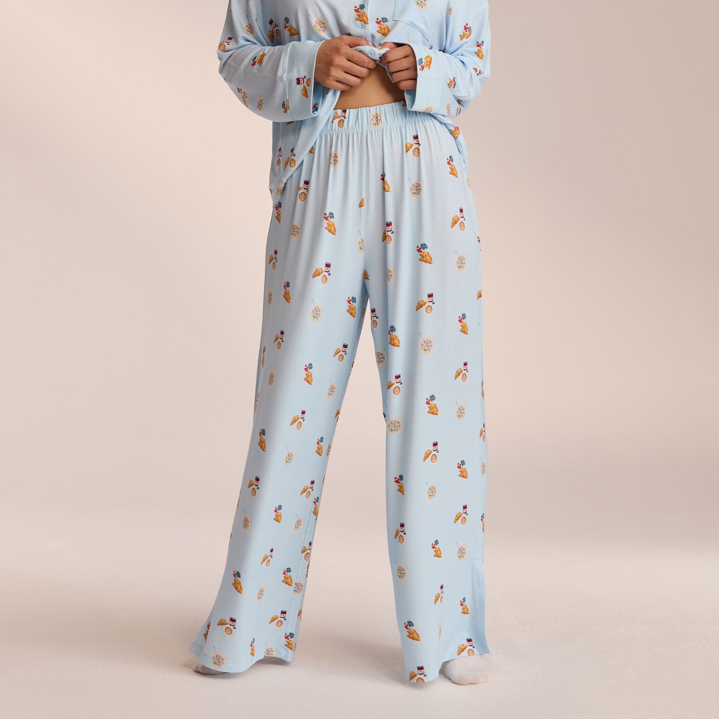 Soft Modal Pajama Pants for Women - Comfortable Sleepwear Lounge Pants in Blue - Perfect for Relaxing at Home, Lounging & Sleeping
