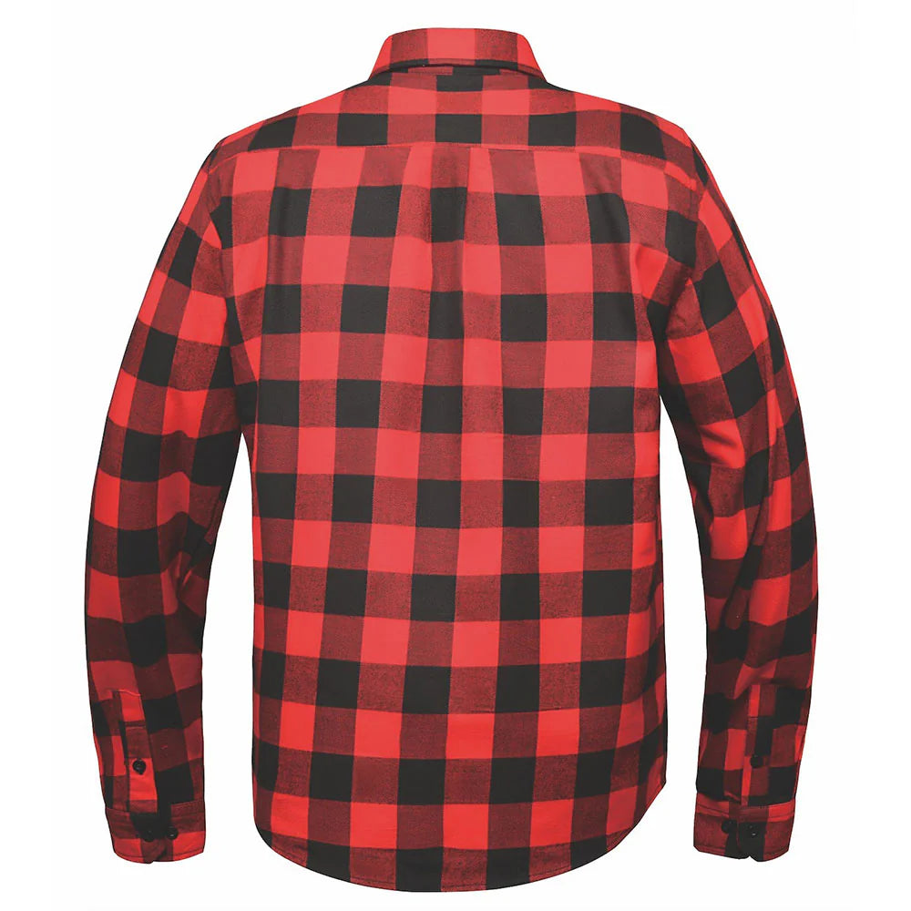 DERRINGER Men's Red & Black Plaid Flannel Shirt - Soft Cotton Button Down Shirt for Casual Wear, Outdoor Activities & Fall Fashion