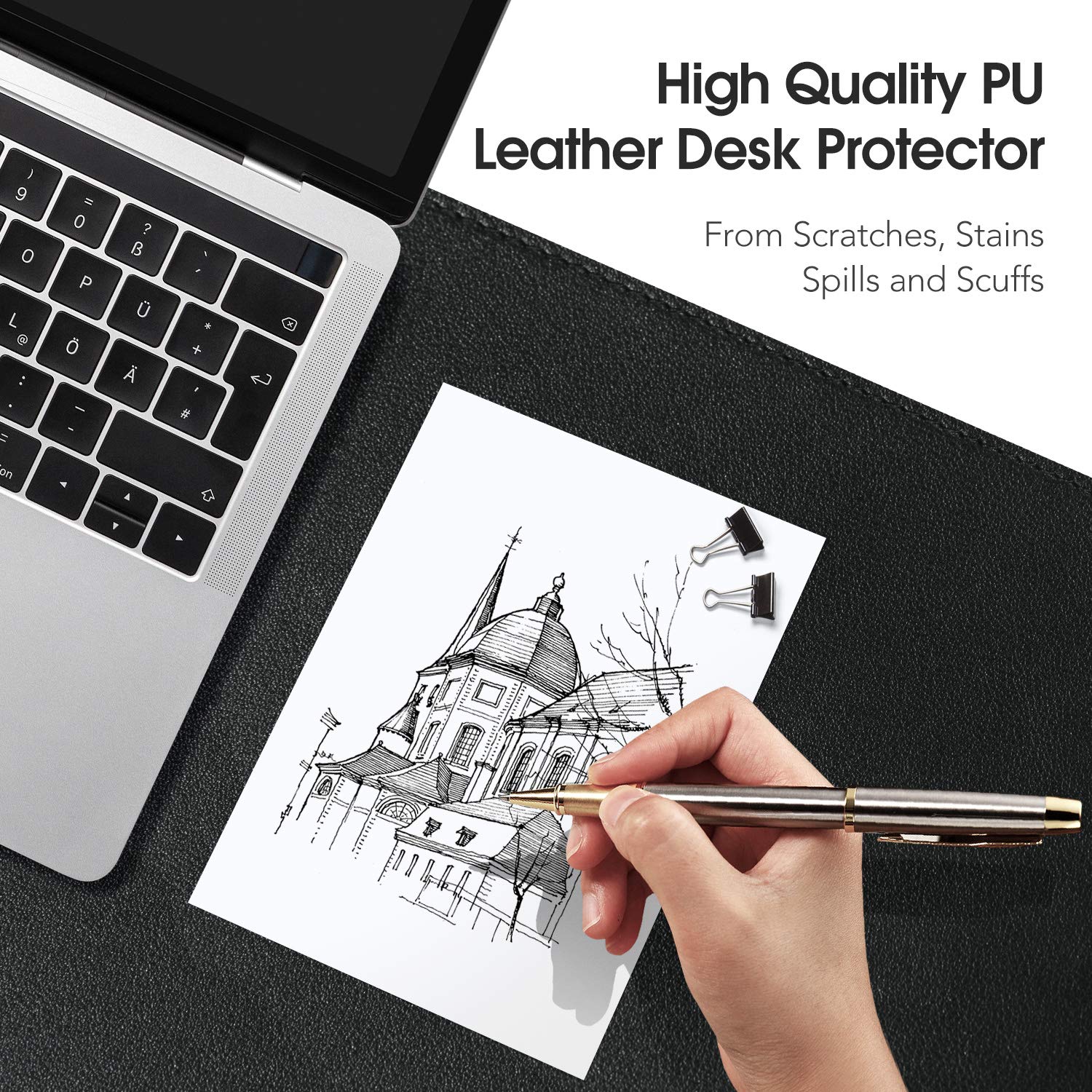 Premium Dual-Sided PU Leather Desk Pad - 35.4