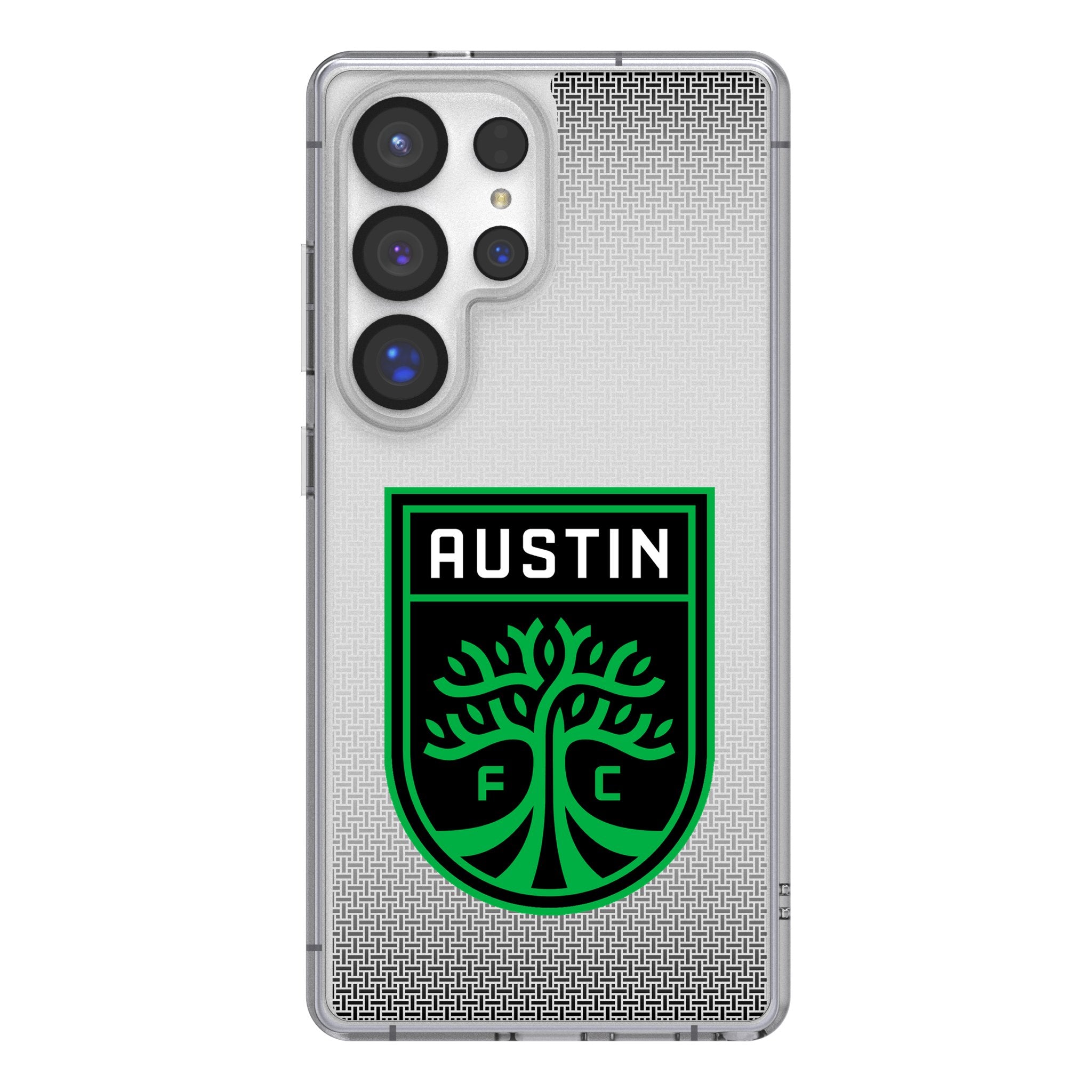 Austin FC Linen Clear Phone Case for Samsung Galaxy - Slim Protective Cover with Team Logo - Perfect for Fans, Game Days & Everyday Use