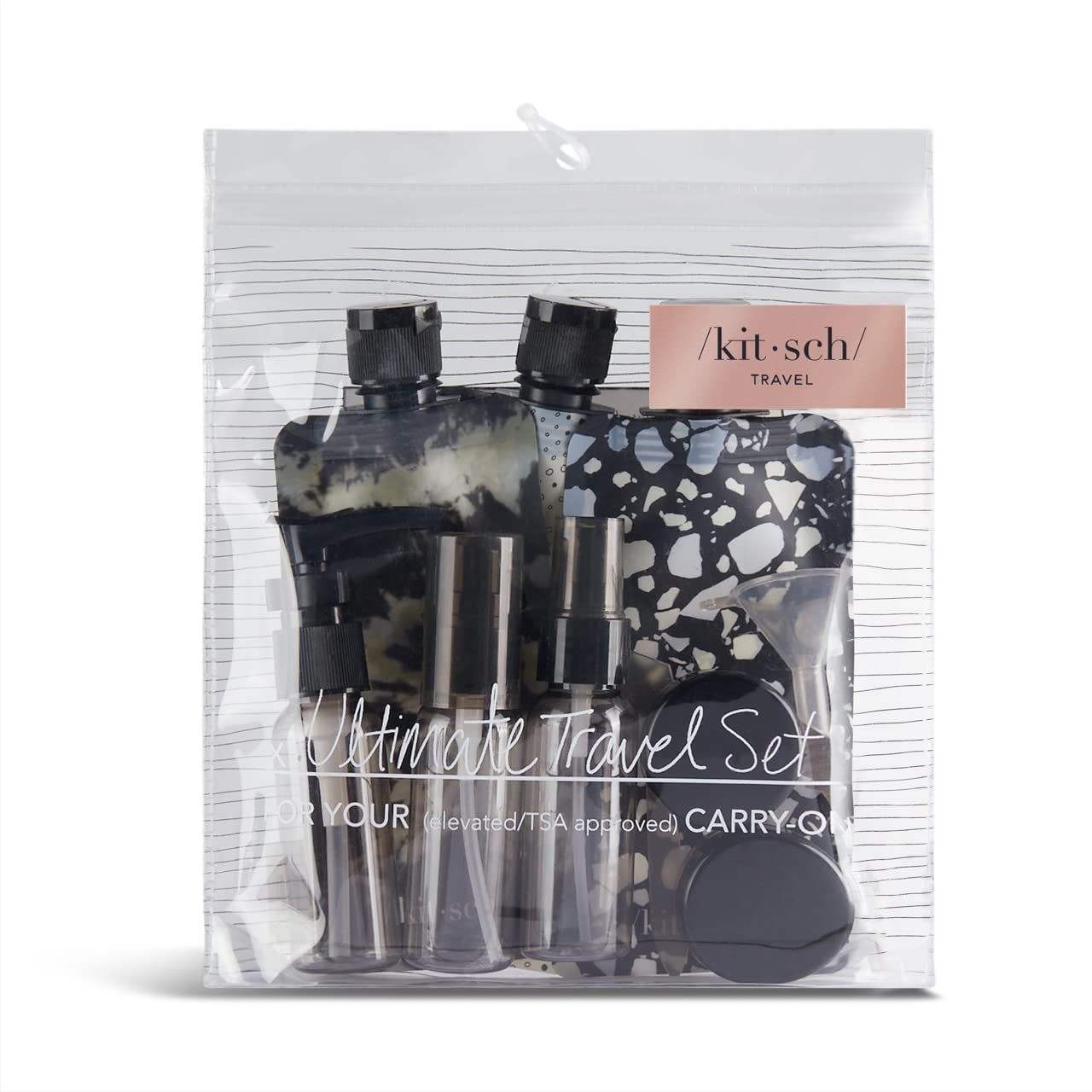 Kitsch TSA Approved Travel Bottles Set - 11 Pack Leak-Proof Refillable Containers for Shampoo, Conditioner & Lotion | Perfect for Airplane Carry-On, Gym & Vacation Essentials Kit