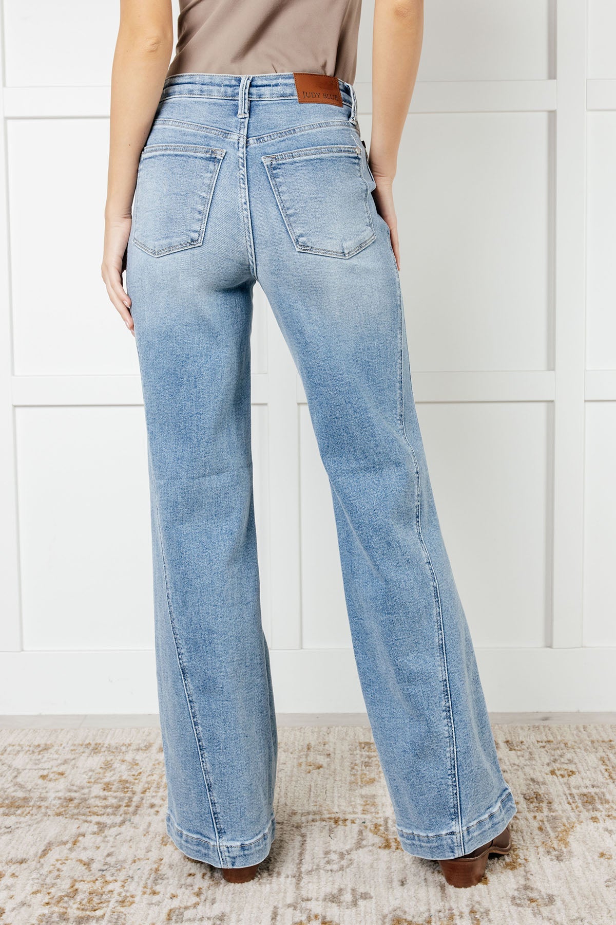 Melia High Rise Wide Leg Jeans with Side Seam Detail - Women's Fashion Denim Pants for Casual Wear & Street Style