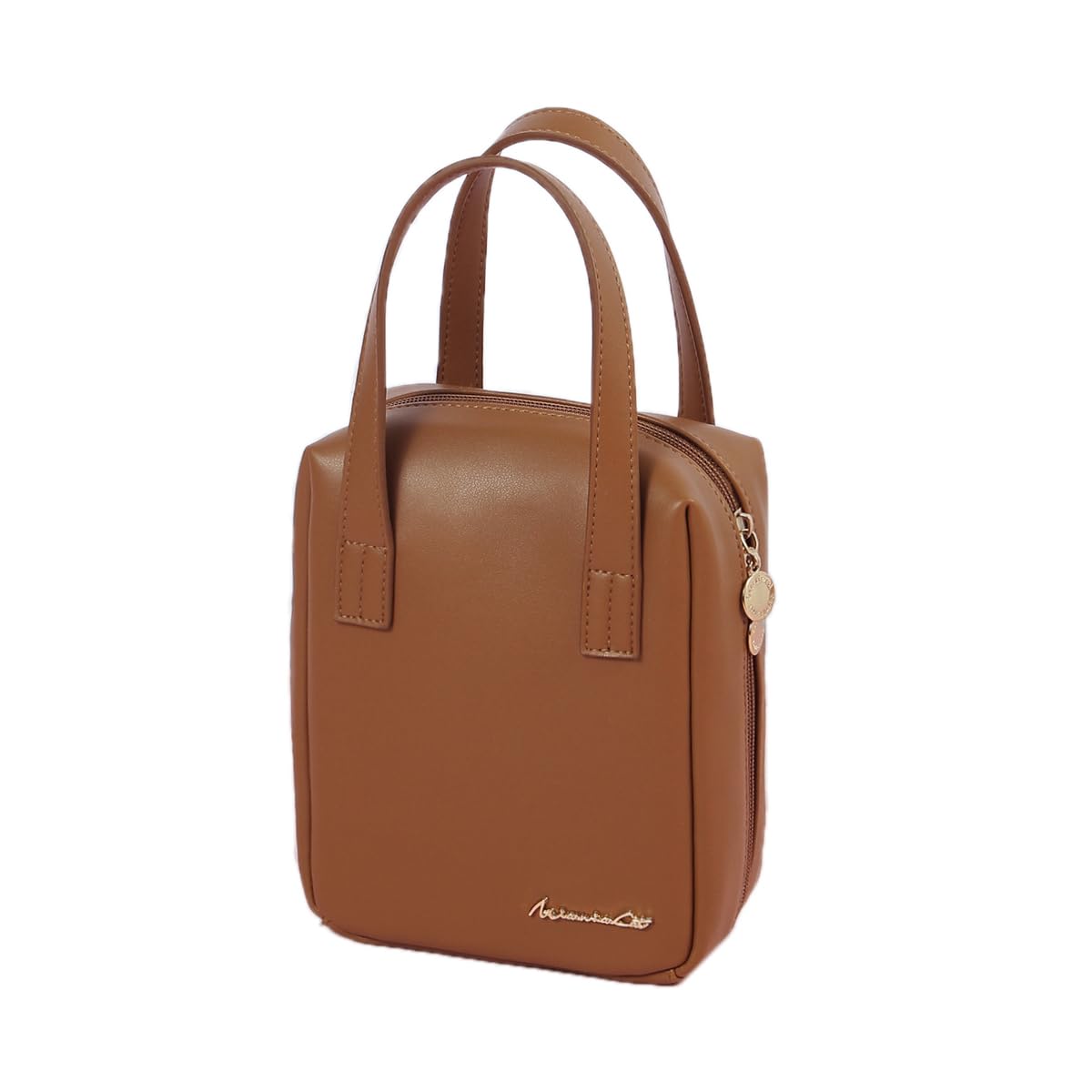Portable Vintage Leather Makeup Bag for Women - Travel Cosmetic Organizer with Large Capacity, Waterproof & Durable (Brown) | Perfect for Travel, Gym, Work & Daily Essentials Storage