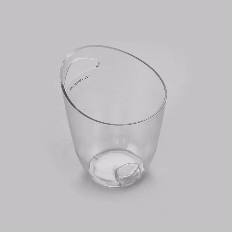 Bar Lux 3.2 Quart Clear Plastic Champagne Wine Bucket - 9.25 x 7.5 x 7.75 Inches - Set of 10 - Perfect for Parties, Weddings & Restaurants